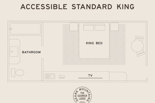 Accessible Single King room floorplan
