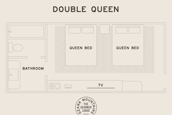 Double Queen bedroom floor layout