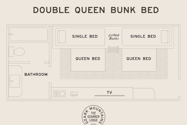 Double Queen Bunk Bed Floorplan